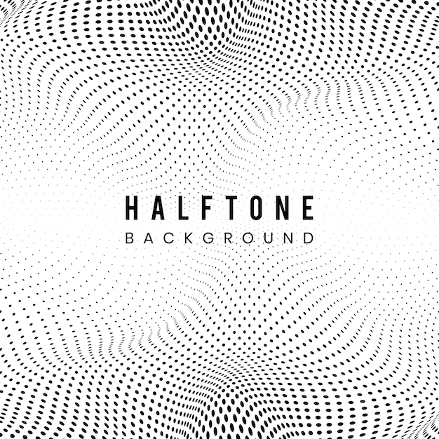 Free Vector black wavy halftone on white background vector