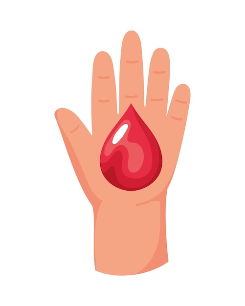 Free Vector hand with blood drop