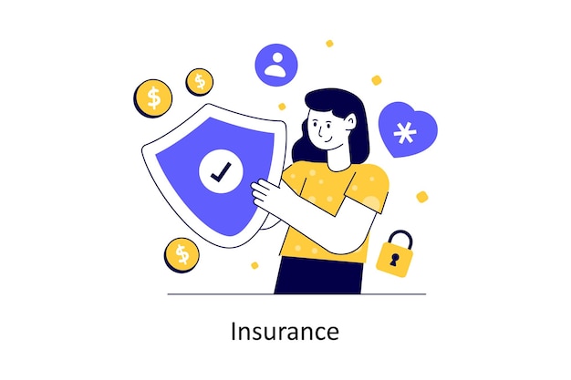Vector insurance flat style design vector illustration stock illustration