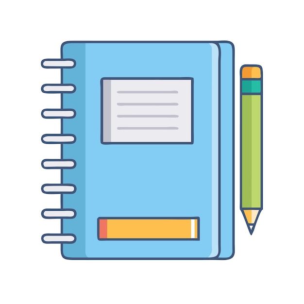Vector notebook vector icon minimalist icon office vector illustration design
